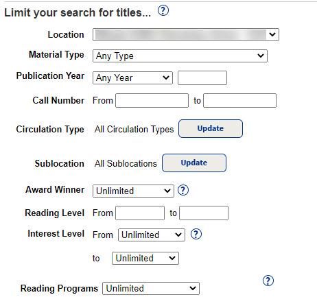 All available power search limiters.